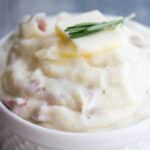 A close up of a Parmesan Rosemary Whipped Potatoes