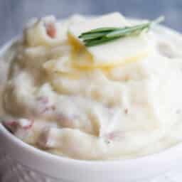 A close up of a Parmesan Rosemary Whipped Potatoes