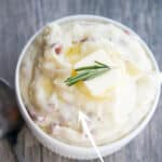 These creamy Parmesan and Rosemary Whipped Potatoes are super flavorful and make a tasty side dish with any meal.