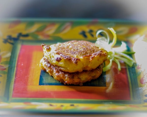 Cauliflower mixed with American cheese, scallions, garlic and self rising flour; then fried until golden brown.Cauliflower & Cheese Fritters