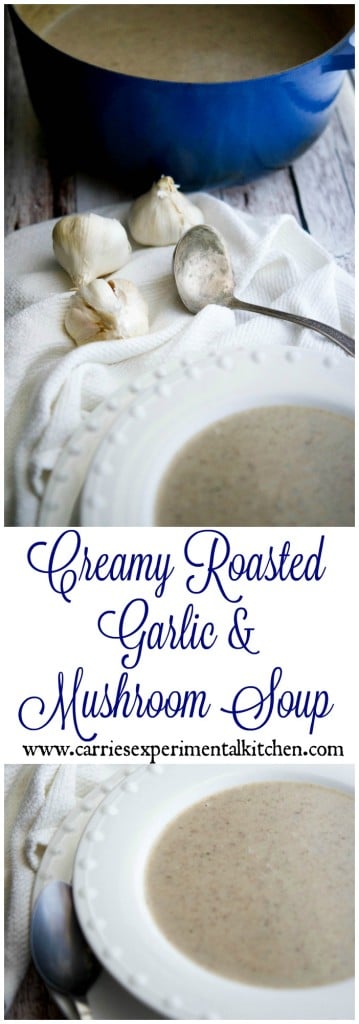Roasted Garlic and Mushroom Soup 