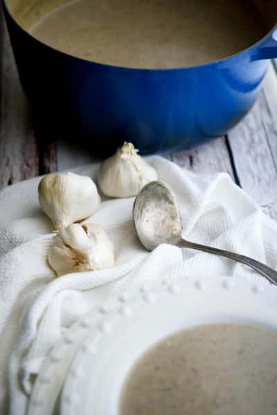 Creamy Roasted Garlic and Mushroom Soup