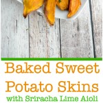 A collage of baked sweet potato skins