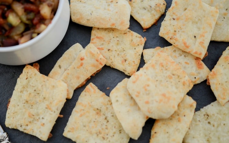 Pizza dippers on a piece of slate. 