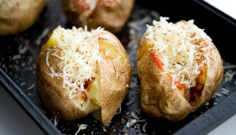 Pizza Stuffed Baked Potatoes