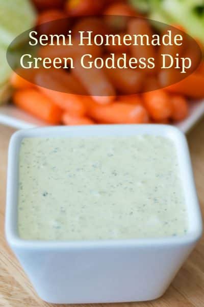 Serve this Semi-Homemade Green Goddess Dip with raw vegetables or as a salad dressing.