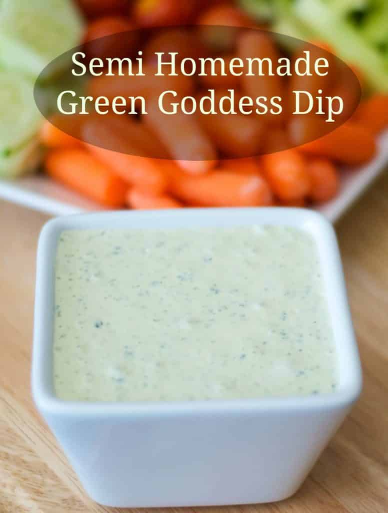 Serve this Semi-Homemade Green Goddess Dip with raw vegetables or as a salad dressing.