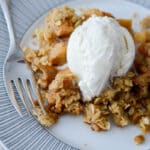 Make PF Changs dessert menu item, Apple Chai Cobbler at home with fresh apples and chai spices; topped with a buttery coconut oat topping.