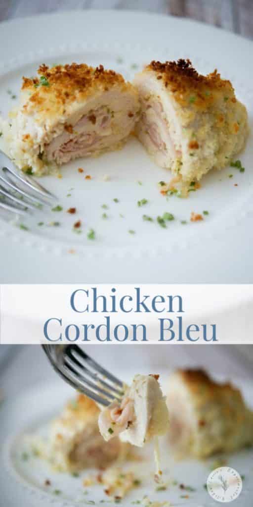 Chicken Cordon Bleu is an easily prepared meal consisting of tender chicken stuffed with ham and Swiss cheese; then baked until golden brown.