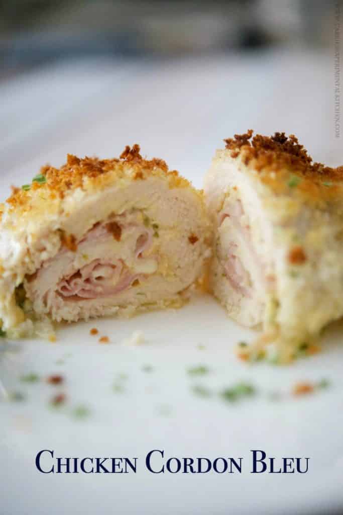 Chicken Cordon Bleu is an easily prepared meal consisting of tender chicken stuffed with ham and Swiss cheese; then baked until golden brown. 