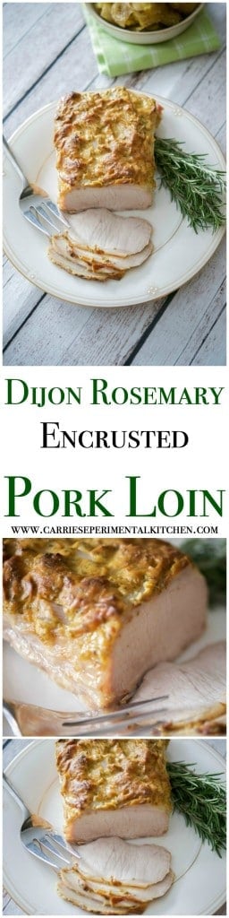 Dijon Rosemary Encrusted Pork Loin collage photo.