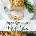 Dijon mustard combined with the woodsy flavor of fresh rosemary, make this Dijon Rosemary Encrusted Pork Loin the perfect family meal.