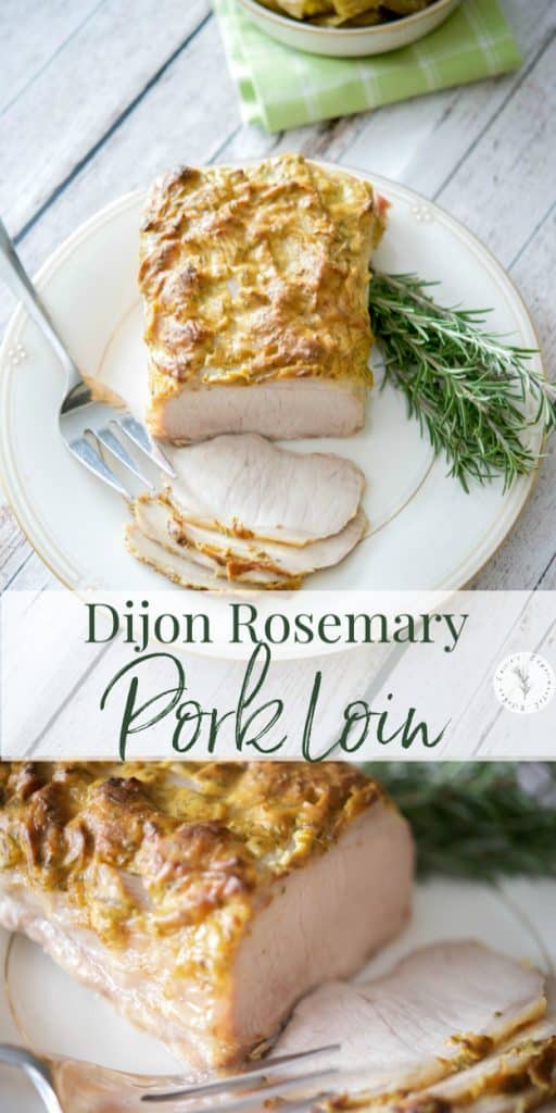 Dijon mustard combined with the woodsy flavor of fresh rosemary, make this Dijon Rosemary Encrusted Pork Loin the perfect family meal.