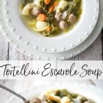 Tortellini Escarole Soup is my variation of Italian Wedding soup. It is so hearty and satisfying; it's more like a stew than a soup!