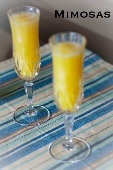Champagne and orange juice make up this simple Mimosa perfect for weekend brunch.