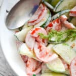 This Ranch Tomato Cucumber Salad is light, refreshing and makes the perfect accompaniment for those last minute barbecue get togethers.