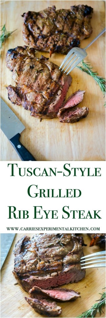 This Tuscan-Style Grilled Rib Eye Steak marinated in fresh rosemary, garlic, balsamic vinegar and olive oil is so tender, it will melt in your mouth.