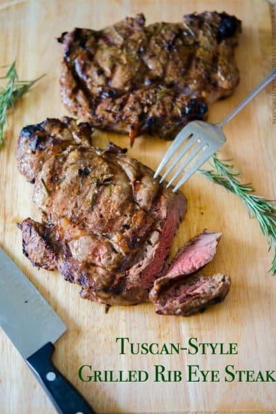 Grilled Rib Eye Steak on a cutting board