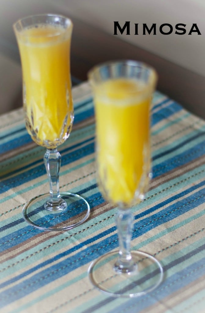 Champagne and orange juice make up this simple Mimosa perfect for weekend brunch.