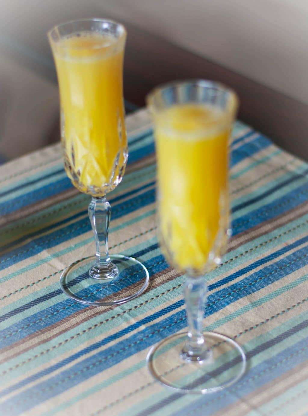 Champagne and orange juice make up this simple Mimosa perfect for weekend brunch.