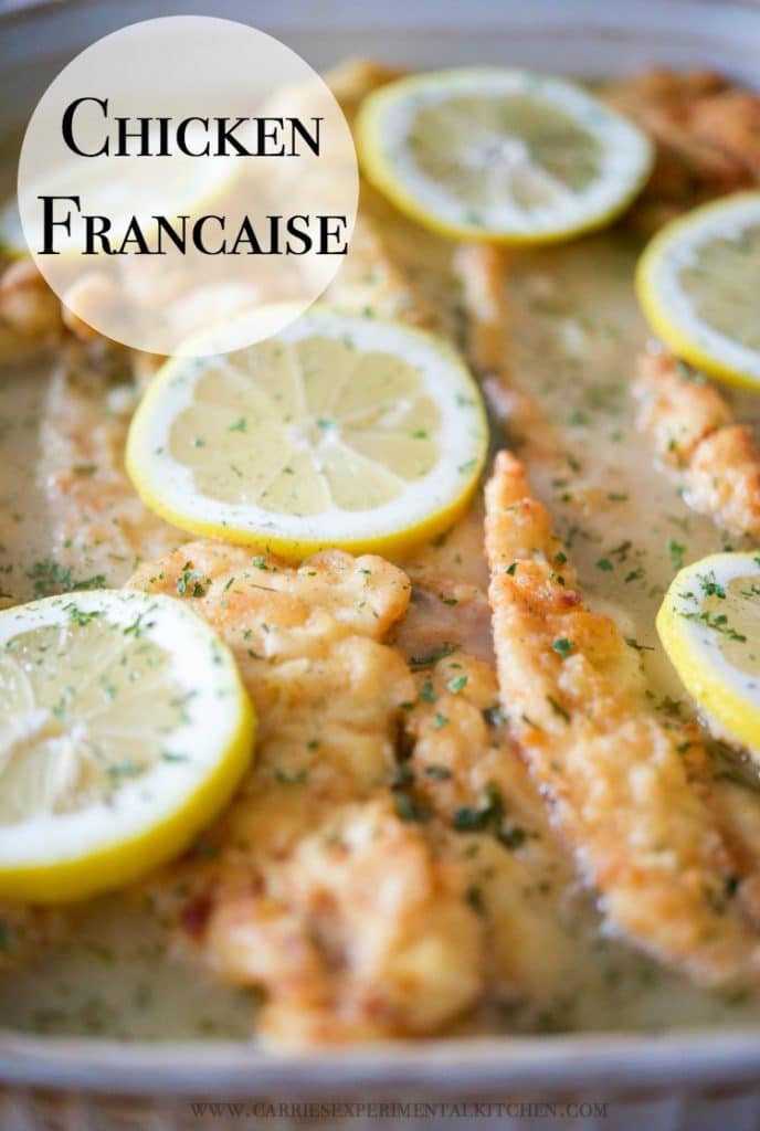 Chicken Francaise; which is tender chicken in a light, lemony sauce, is a definite crowd pleaser. 