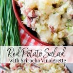 Red Potato Salad with Sriracha Vinaigrette collage photo.