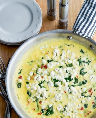 Florentine Frittata in a skillet