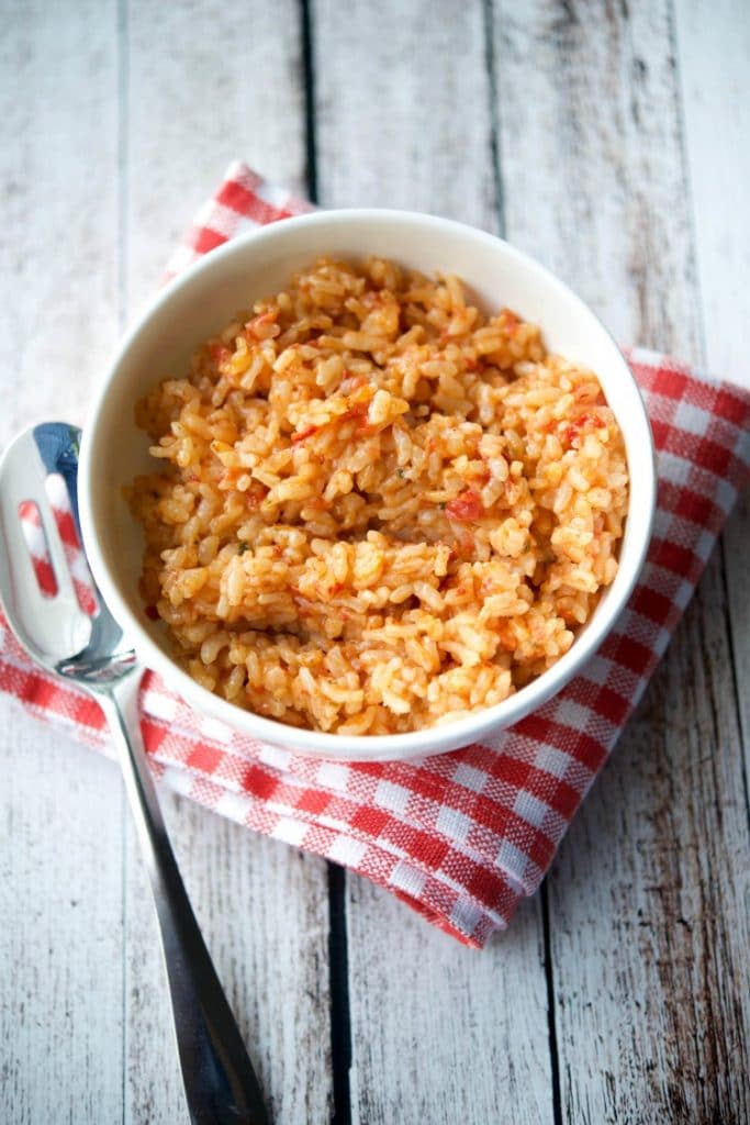 A bowl of Sun Dried Tomato Risotto