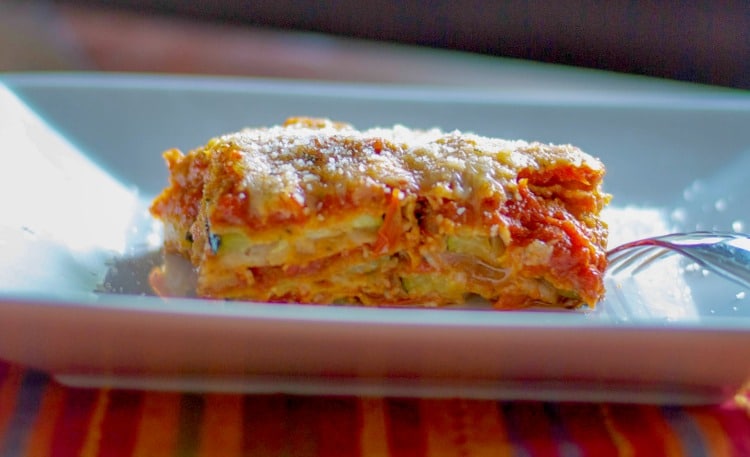 Zucchini Parmesan on a plate.