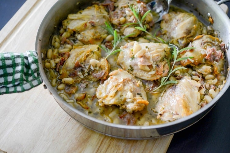 Chicken with Prosciutto, Rosemary & White Beans
