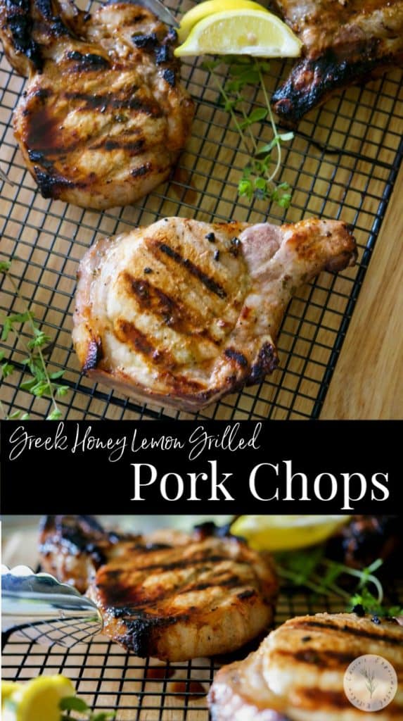 These Greek Honey Lemon Grilled Pork Chops made with fresh lemon, oregano, and honey create a simple, yet flavorful marinade.