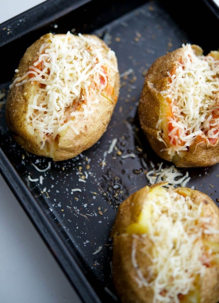 Pizza Stuffed Baked Potatoes