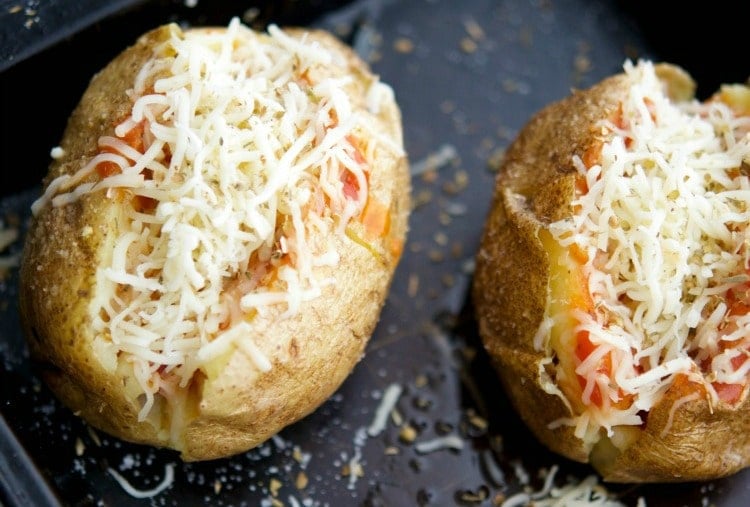 Pizza Stuffed Baked Potatoes