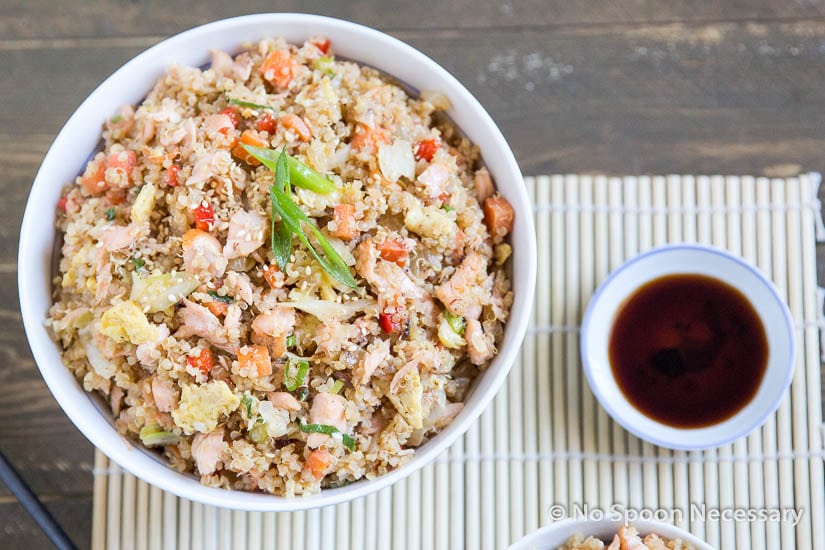 Salmon Quinoa Fried Rice (No Spoon Necessary)