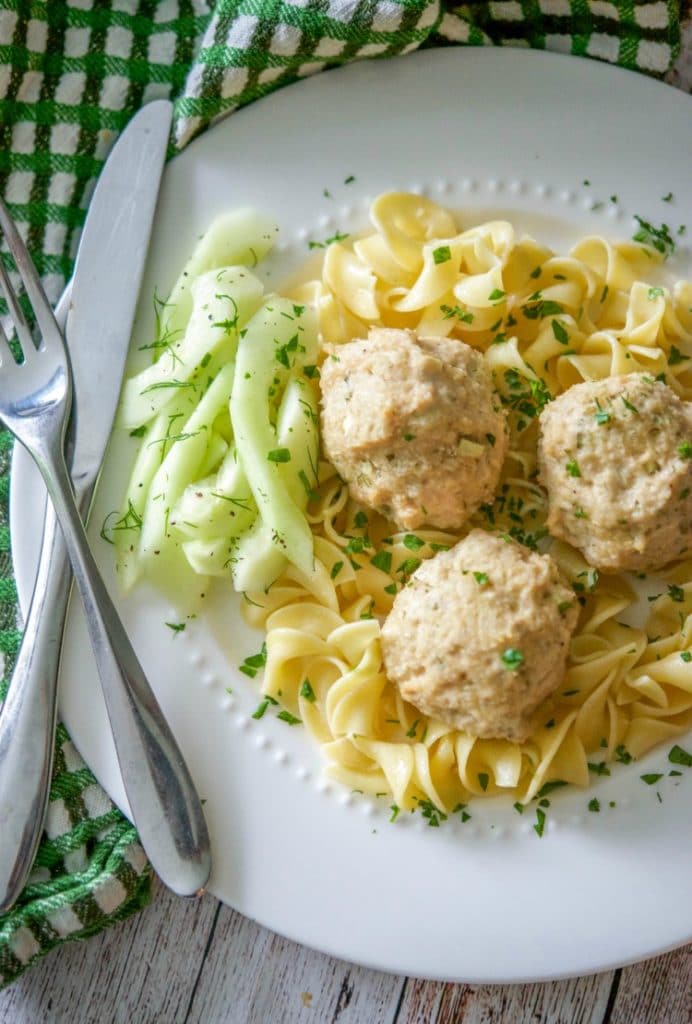 Baked Chicken Tzatziki Meatballs close up