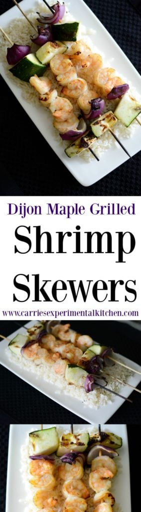 Dijon Mustard Grilled Shrimp Skewers collage photo.