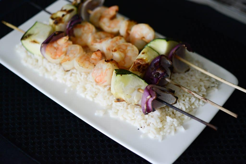 Dijon Maple Grilled Shrimp Skewers