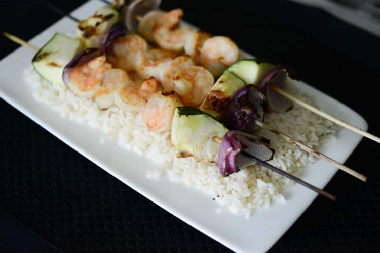 Dijon Maple Grilled Shrimp Skewers -horizontal