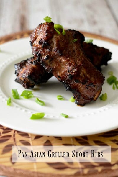 Pan Asian Short Ribs on a white plate.