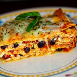 Low Fat Black Bean & Sun Dried Tomato Lasagna