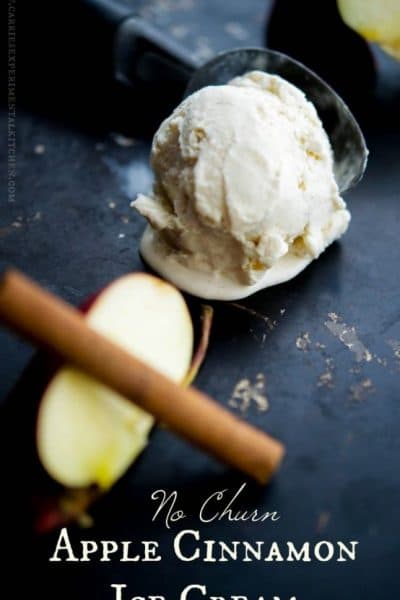 Make your own No Churn Apple Cinnamon Ice Cream at home with five simple ingredients. It's a family friendly dessert the whole family will love.