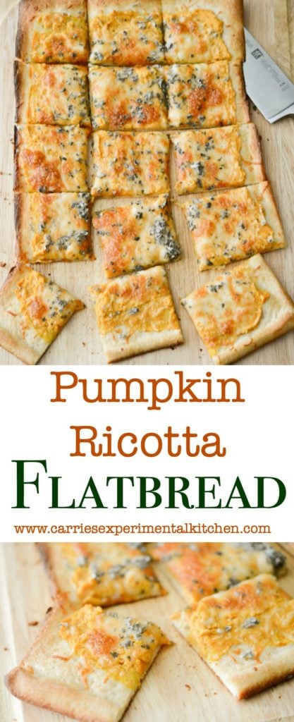 Pumpkin Ricotta Flatbread will become your new favorite Fall recipe. It's perfect for Friday pizza night or weekend game day snacking. 