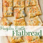 Pumpkin Ricotta Flatbread will become your new favorite Fall recipe. It's perfect for Friday pizza night or weekend game day snacking.