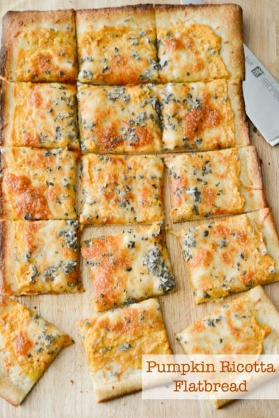 Pumpkin Ricotta Flatbread will become your new favorite Fall recipe. It's perfect for Friday pizza night or weekend game day snacking.