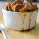 You're family is going to love this stew made with center cut pork loin combined with root vegetables in a Hungarian sweet paprika and red wine gravy; then simmered slowly in your crock pot.