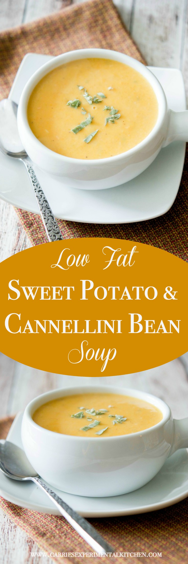 Healthy Low Fat Sweet Potato & Cannellini Bean Soup