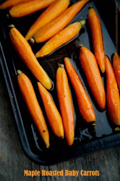 Maple Roasted Baby Carrots are simple to make yet dress up any meal whether it be a weeknight dinner or holiday gathering.