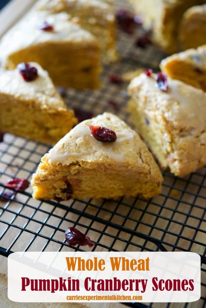 'Tis pumpkin season once again and these Whole Wheat Pumpkin Cranberry Scones are deliciously moist and perfect for breakfast. 