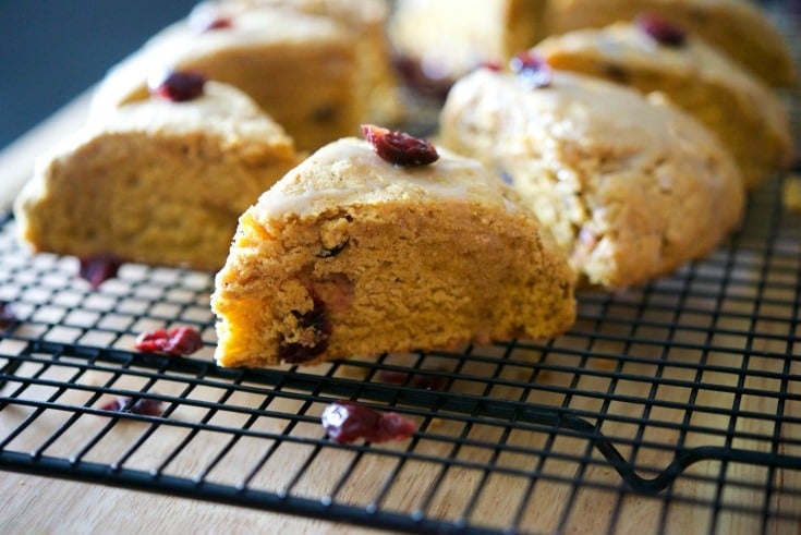 Whole Wheat Pumpkin Cranberry Scones