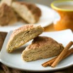 Cinnamon Scones are deliciously moist and perfect for a quick on the run breakfast or afternoon snack with a cup of your favorite hot beverage.
